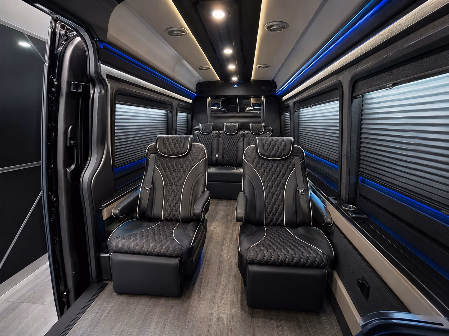 broken arrow 15 passenger sprinter van inside