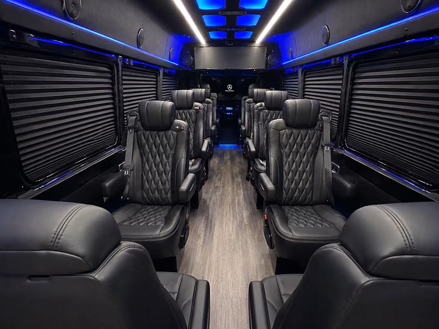 broken arrow 18 passenger sprinter van interior
