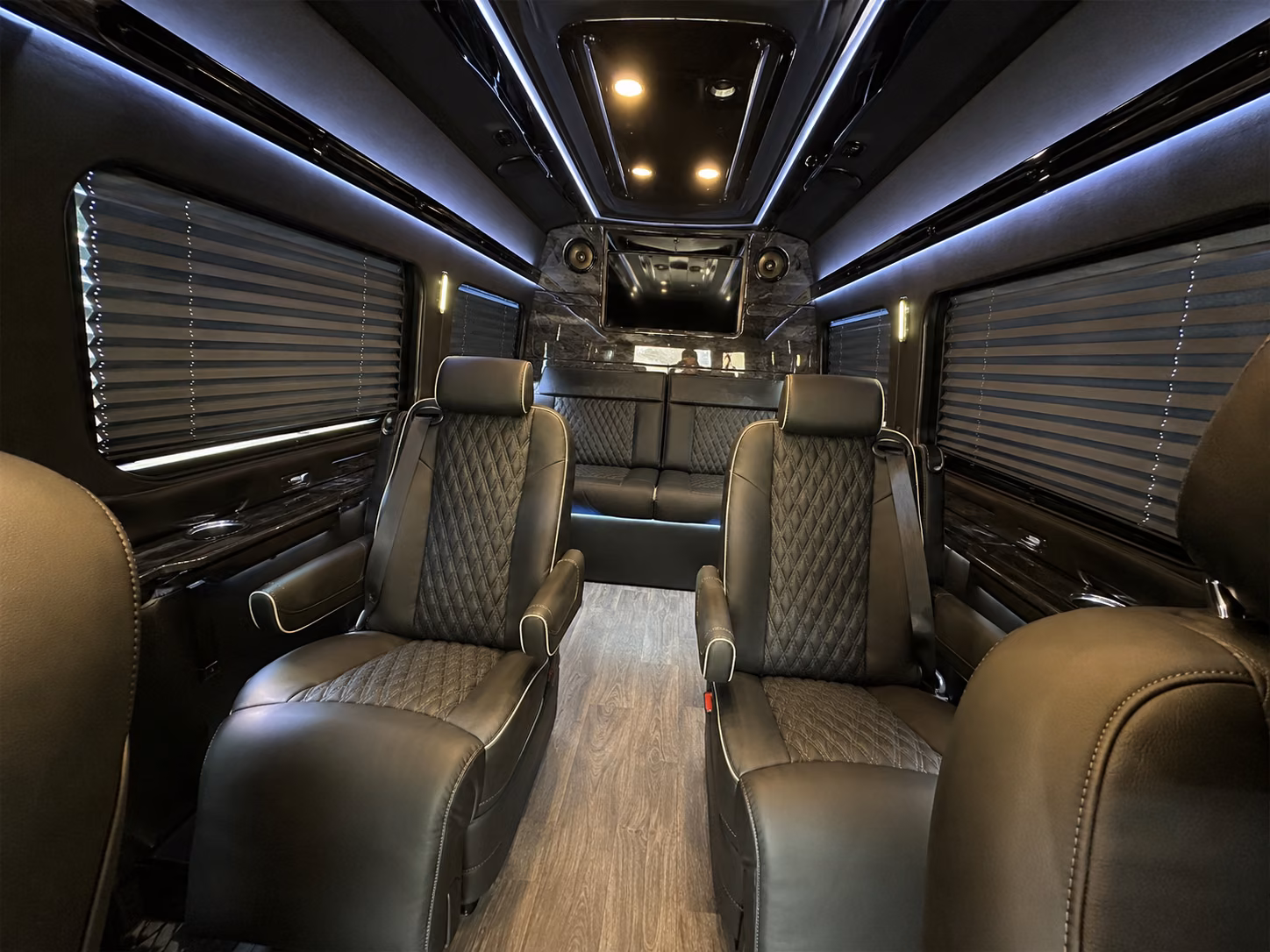 broken arrow 20 passenger sprinter van interior